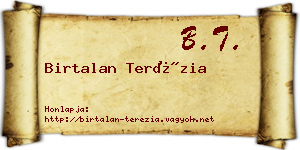 Birtalan Terézia névjegykártya